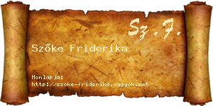 Szőke Friderika névjegykártya