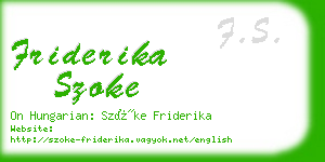 friderika szoke business card